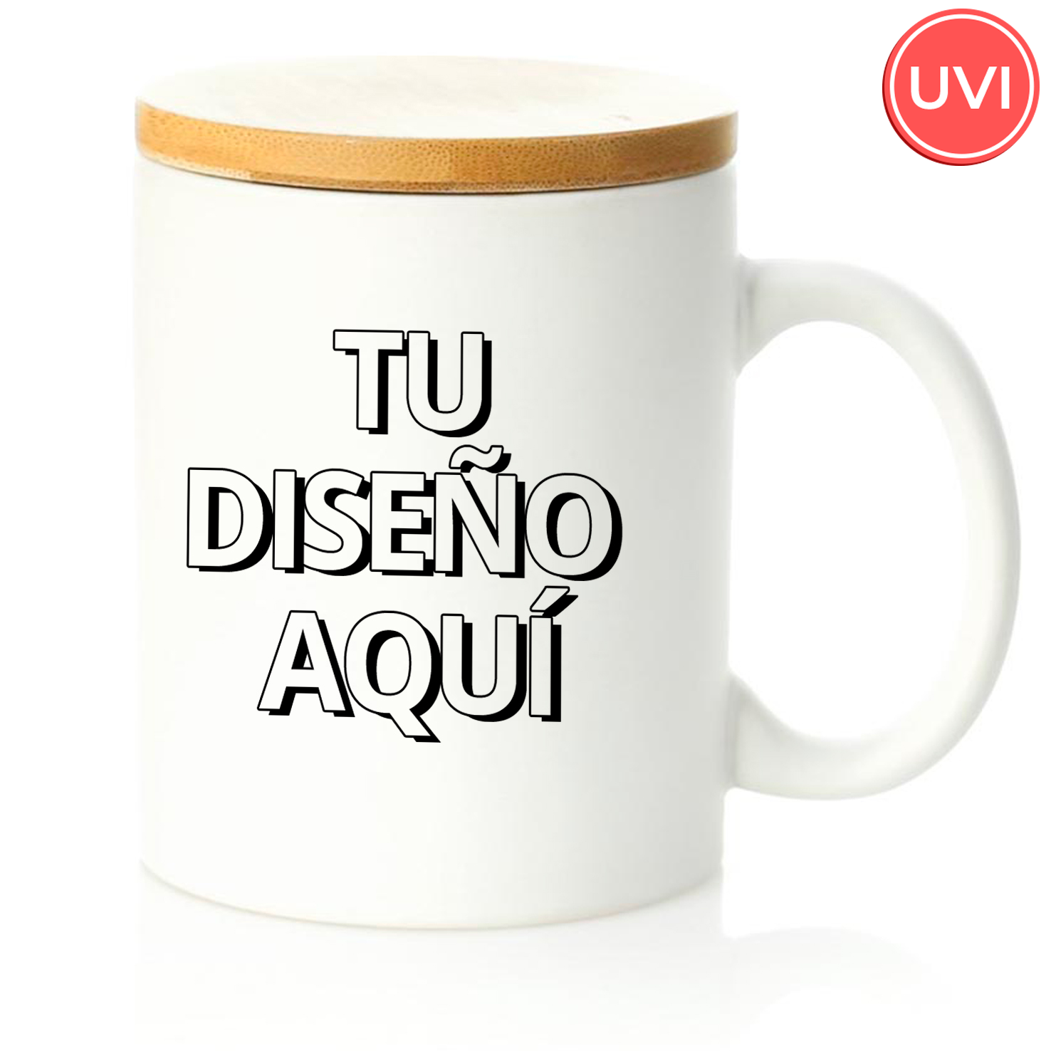 Taza tapa bambú Personalizada