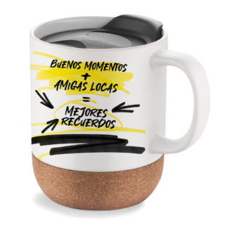 Taza de viaje: "Buenos momentos + Amigas locas"