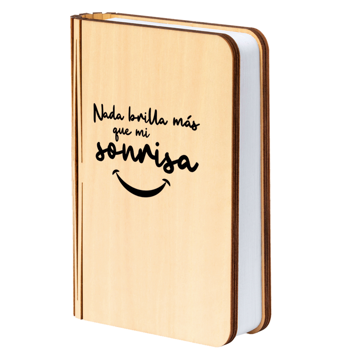 Lámpara libro: "Nada brilla más que mi sonrisa"