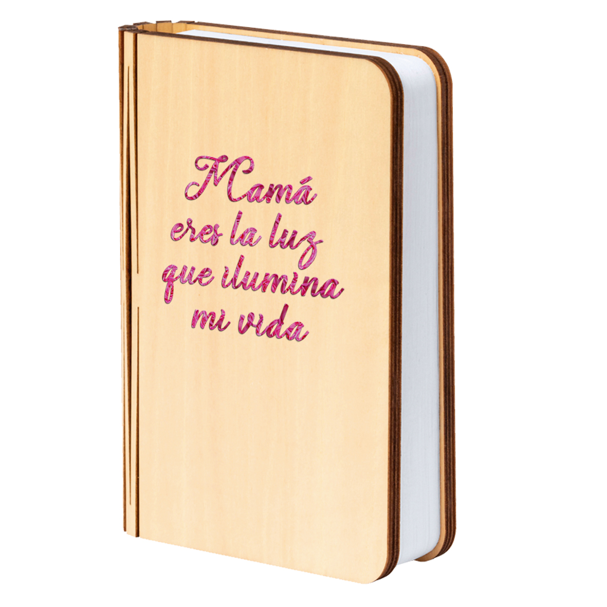 Lámpara libro: "Mamá eres la luz que ilumina mi vida"