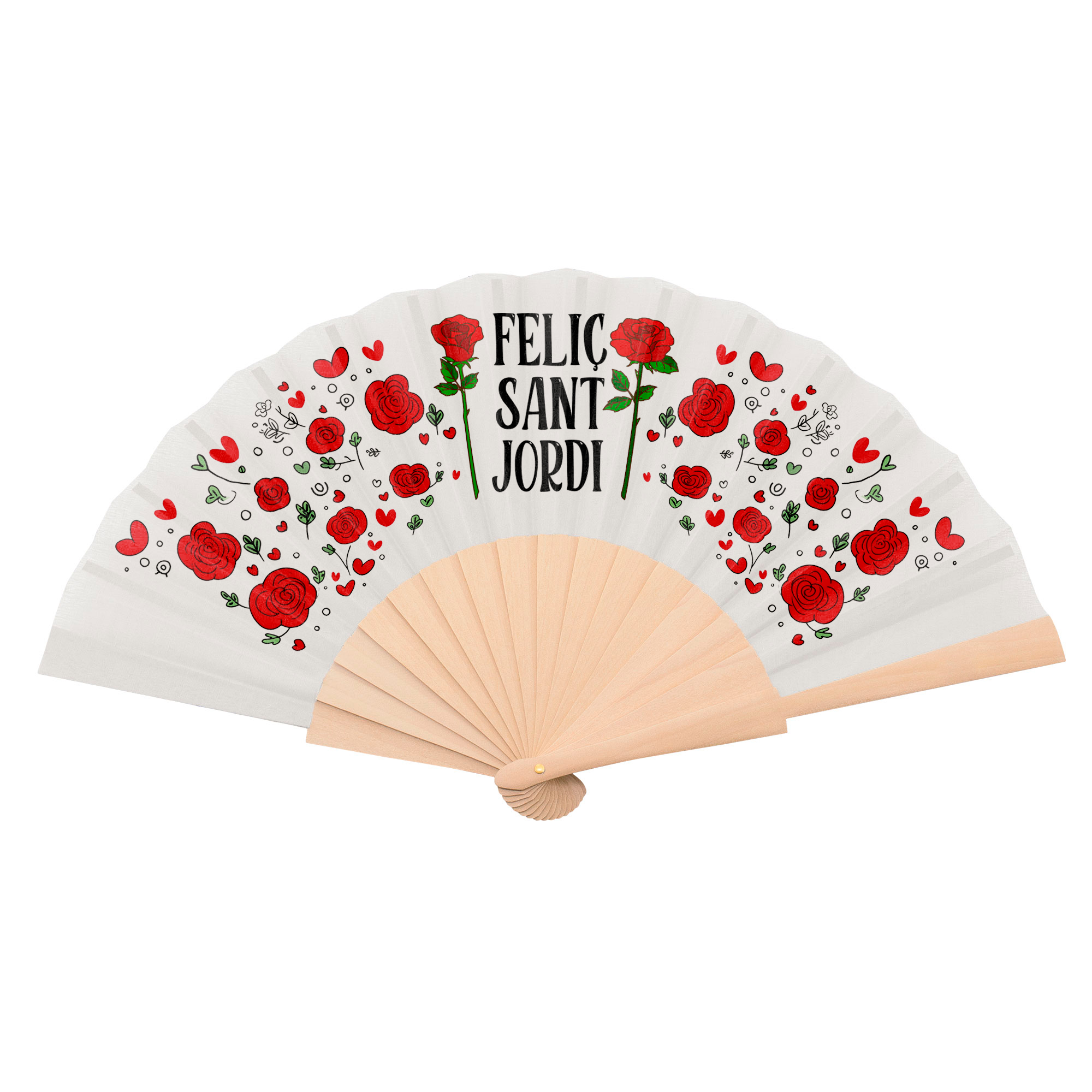 Abanico: "Feliç Sant Jordi" Mod.1