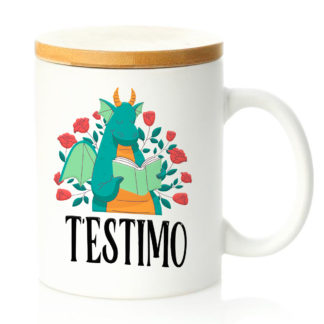 Taza tapa bambú: "T'estimo"