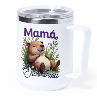 Taza térmica acero: "Mamá eres única"