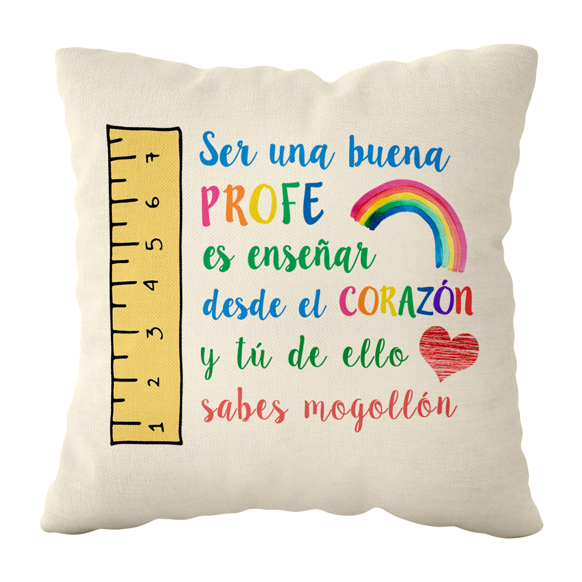 Cojín Poliéster Pequeño: "Ser una buena profe..."