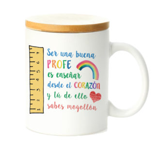 Taza tapa bambú: "Ser una buena profe..."