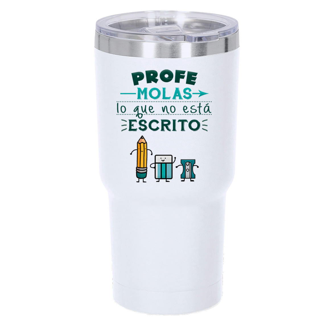 Vaso térmico: "Profe molas lo que no está escrito"
