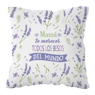 Cojín poliéster pequeño: "Te mereces todos los besos del mundo"Cojín poliéster: "Te mereces todos los besos del mundo"