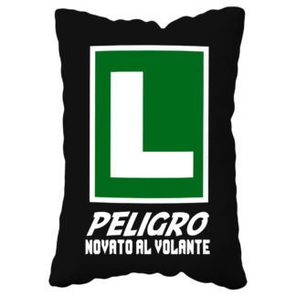 Cojín Poliéster Rectangular: "Peligro novato al volante"
