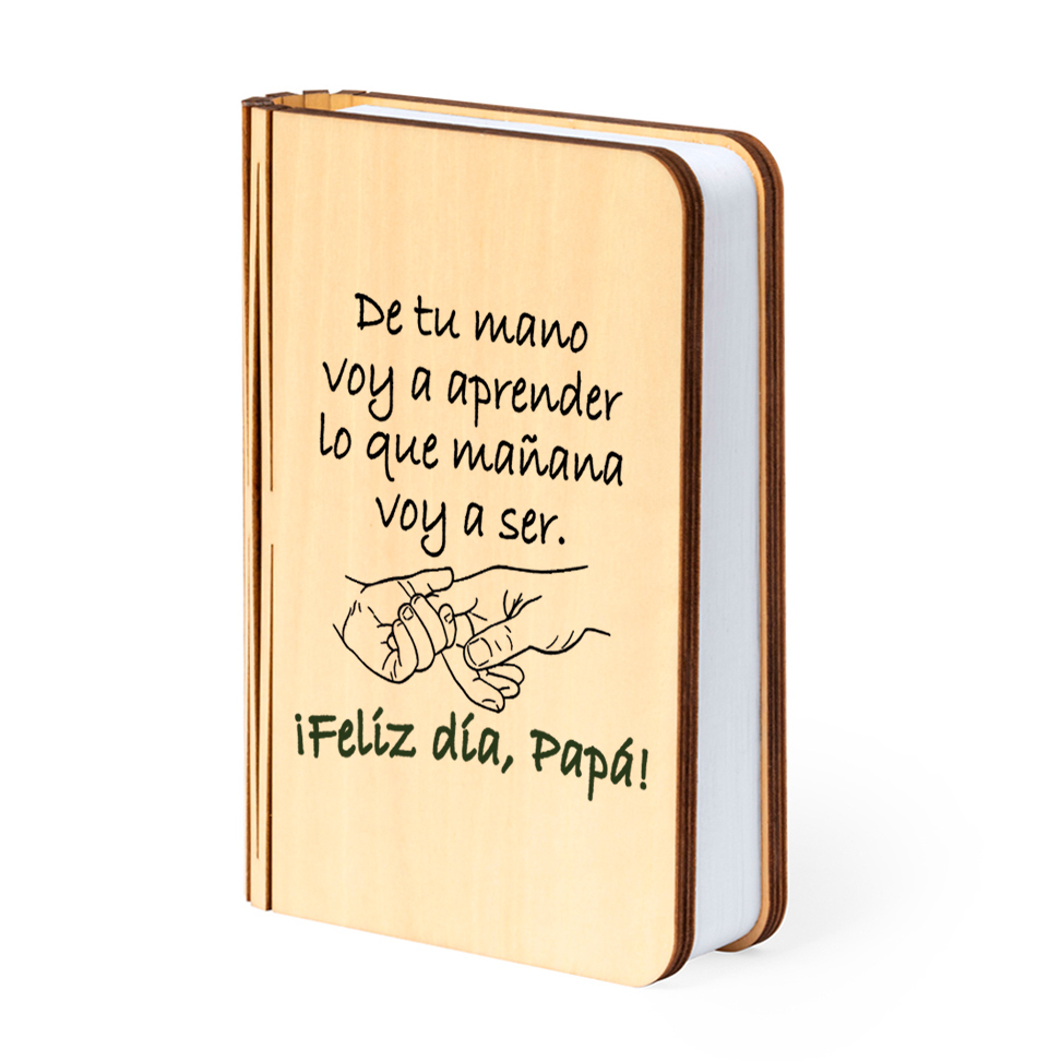 Lámpara libro: "De tu mano voy aprender"