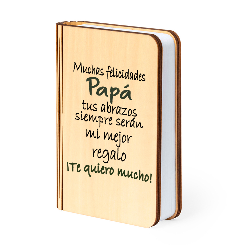 Lámpara libro: "Muchas felicidades Papá"