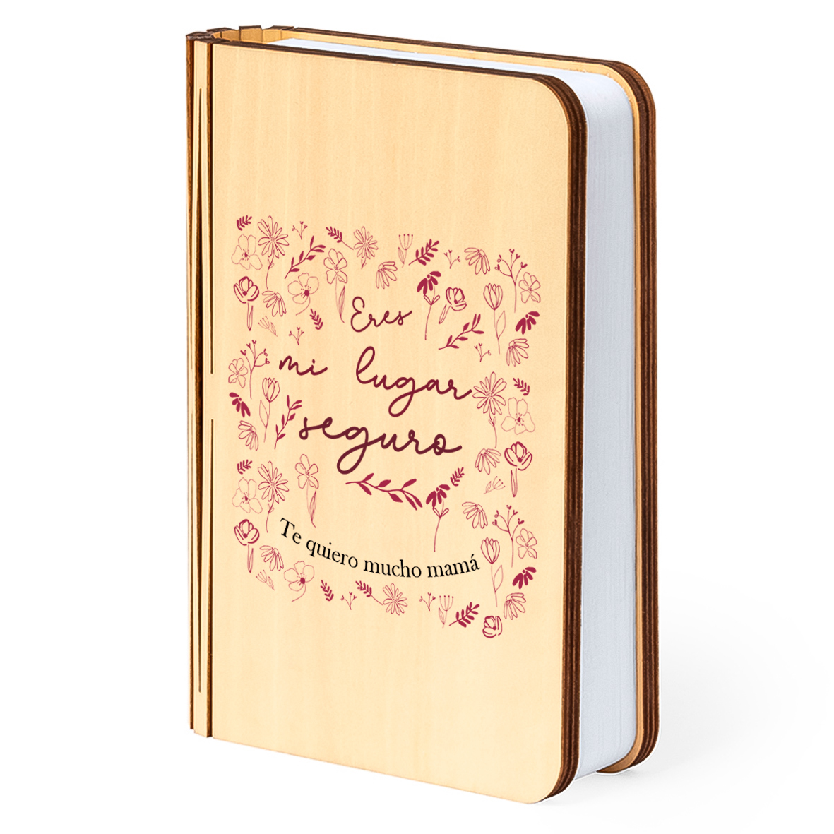 Lámpara libro: "Eres mi lugar seguro"