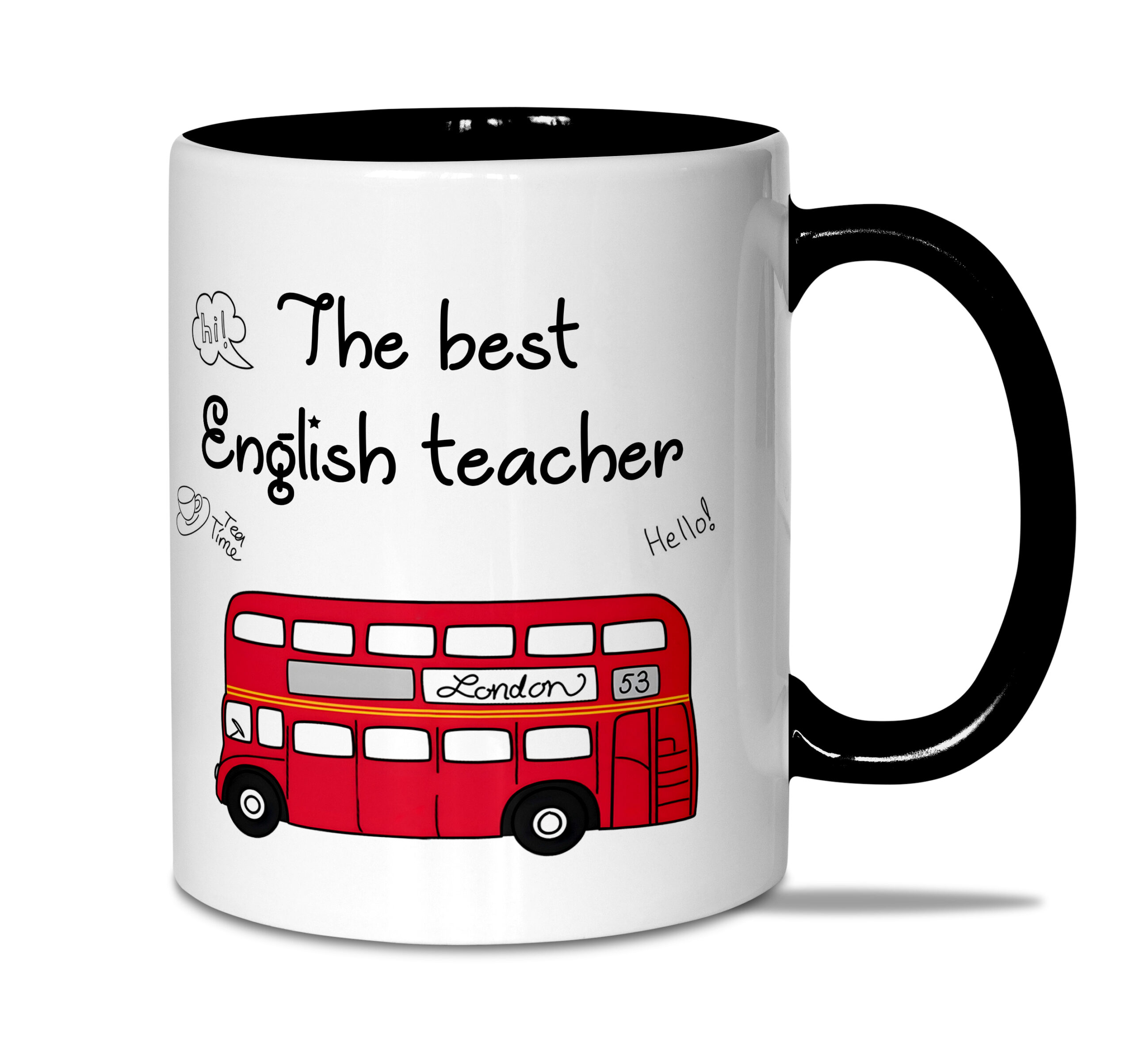 Taza negra: "The Best English teacher"