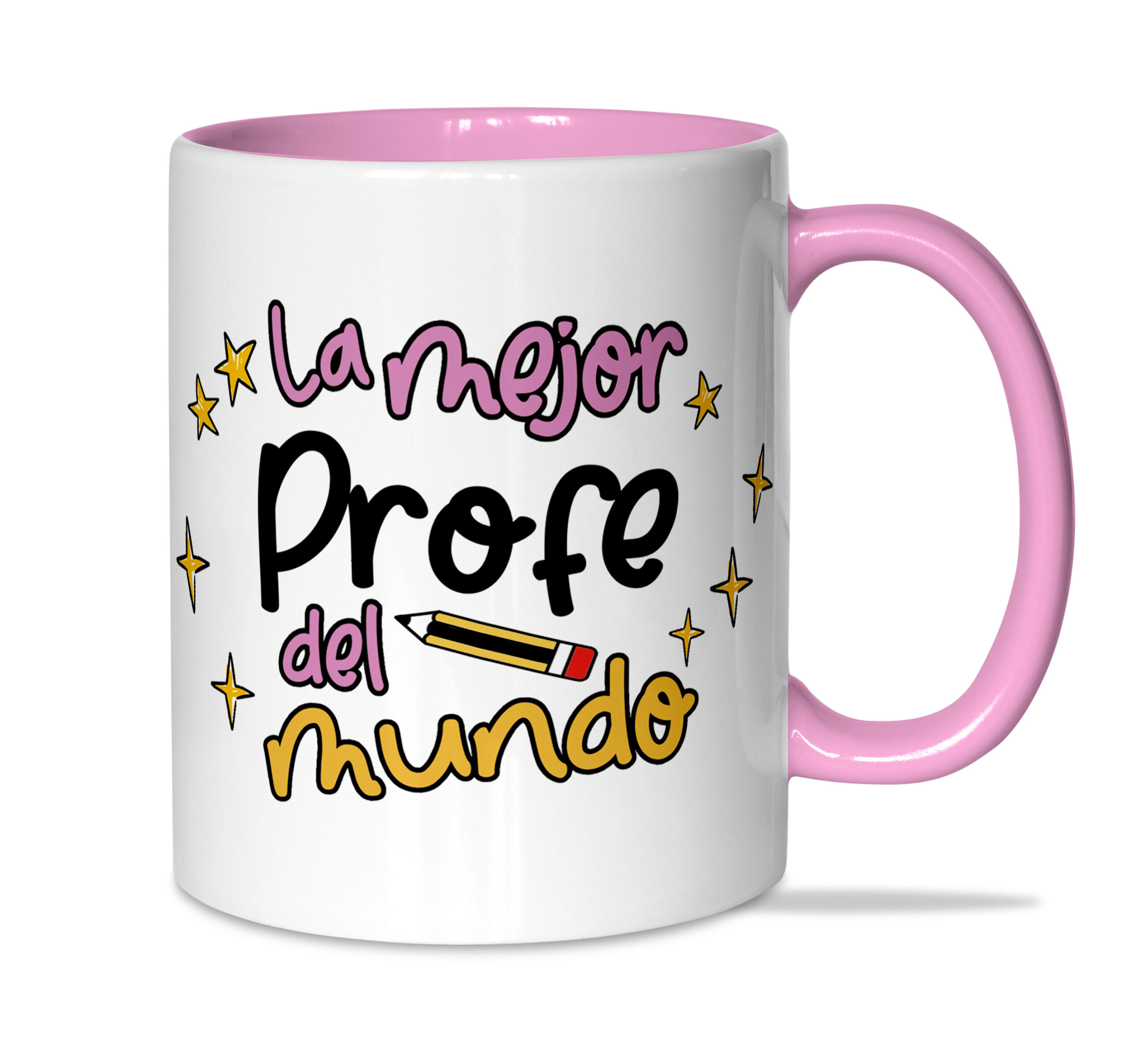 Taza rosa: "Profe eres la mejor"