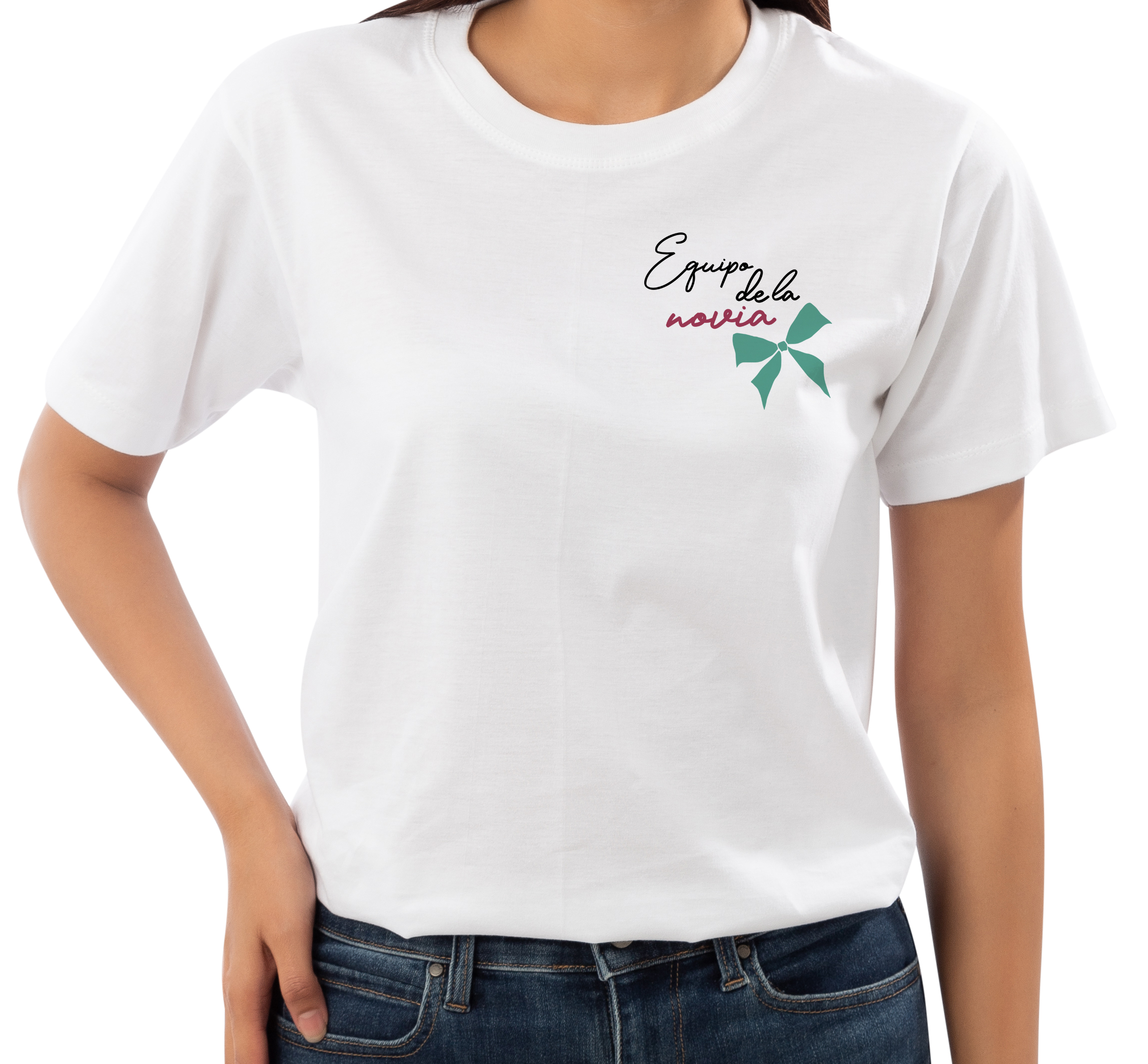 Camiseta blanca: "EQUIPO DE LA NOVIA (PERSONALIZABLE)" - Imagen 2