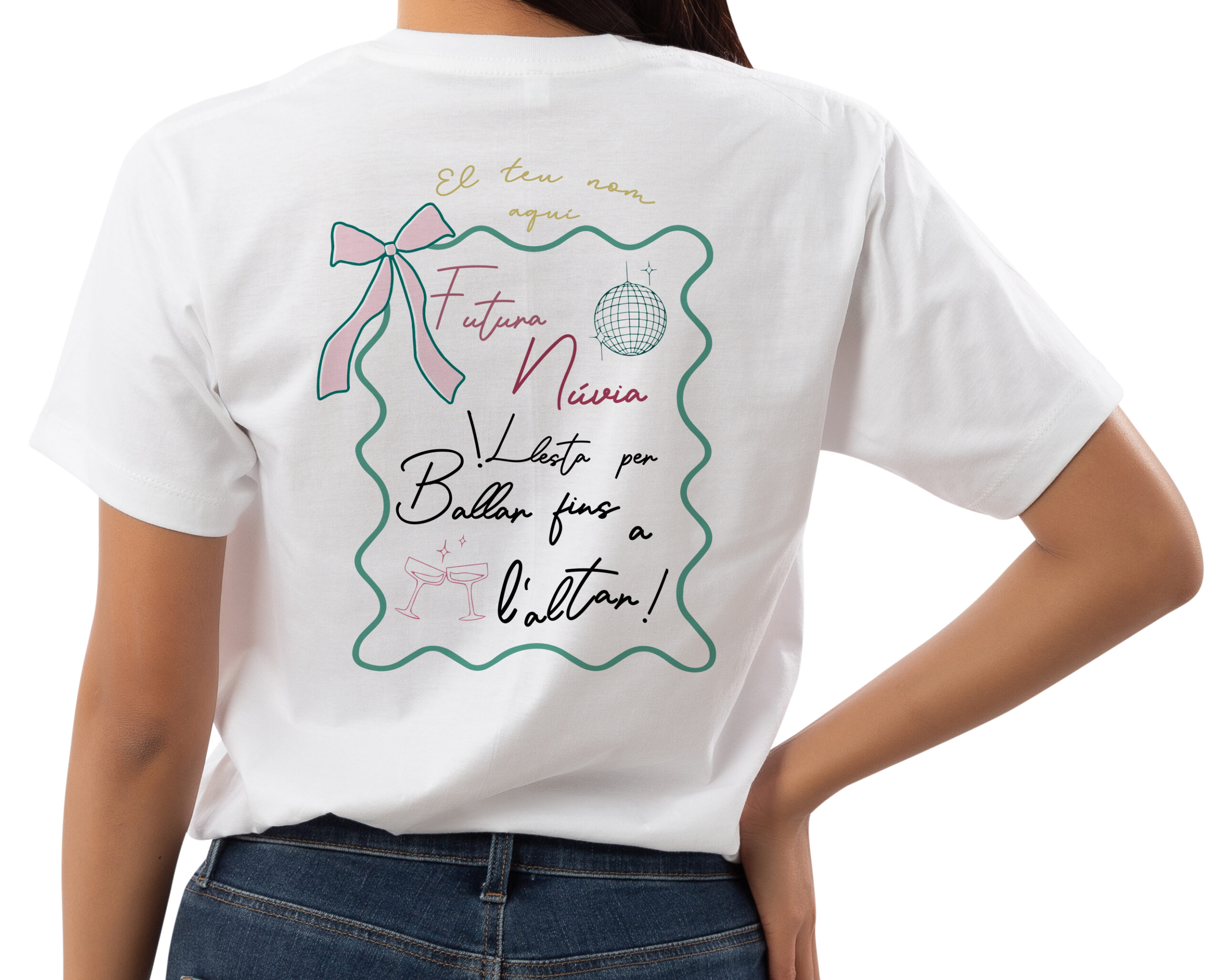 Camiseta blanca: "LA NOVIA DEL AÑO (PERSONALIZABLE)" - Imagen 4